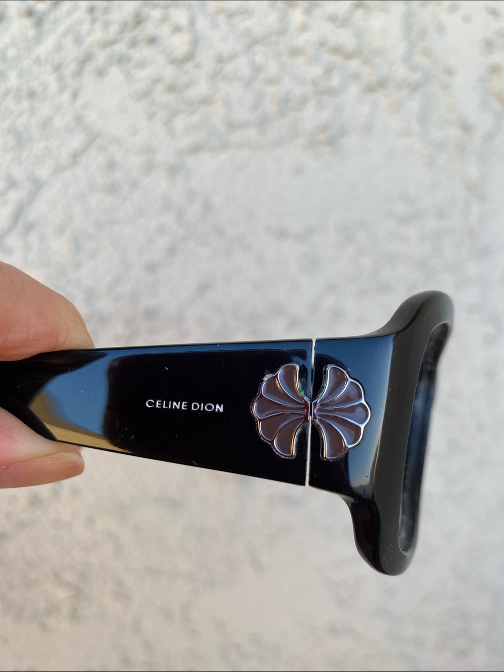Celine Black Gloss Sunglasses with Gold Accent